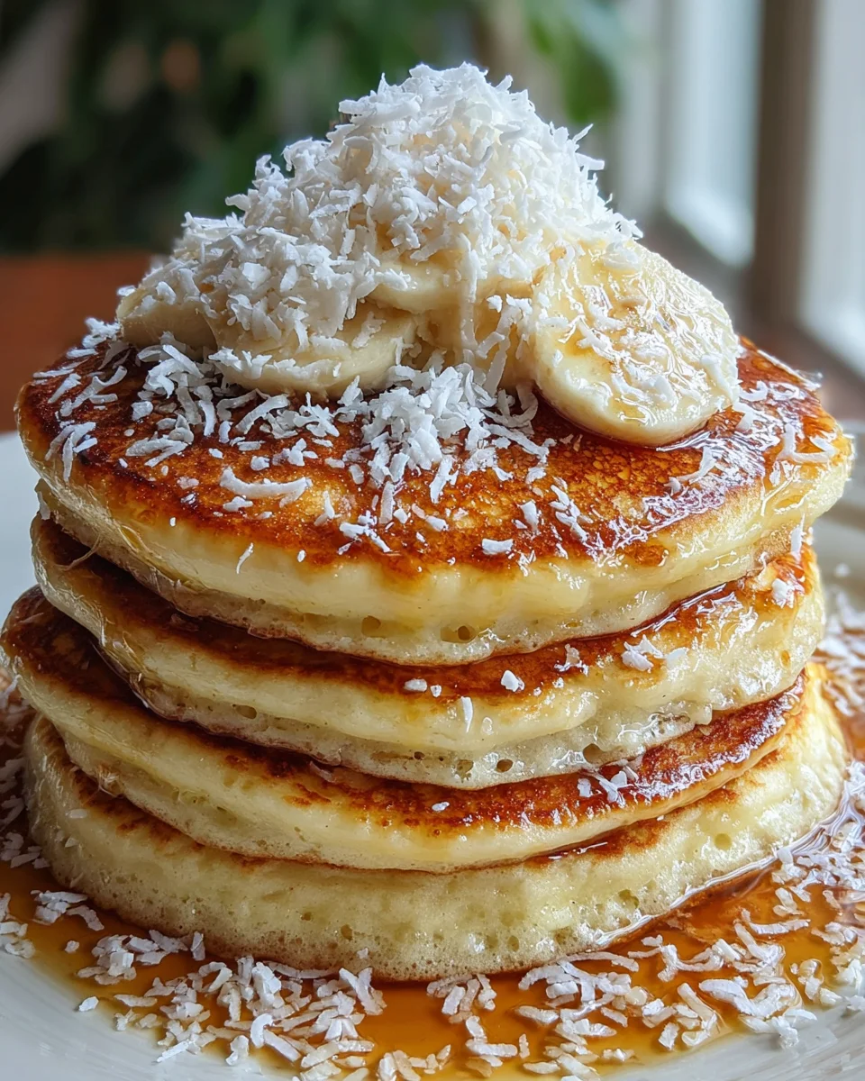 Sweet Coconut Cream Pancakes