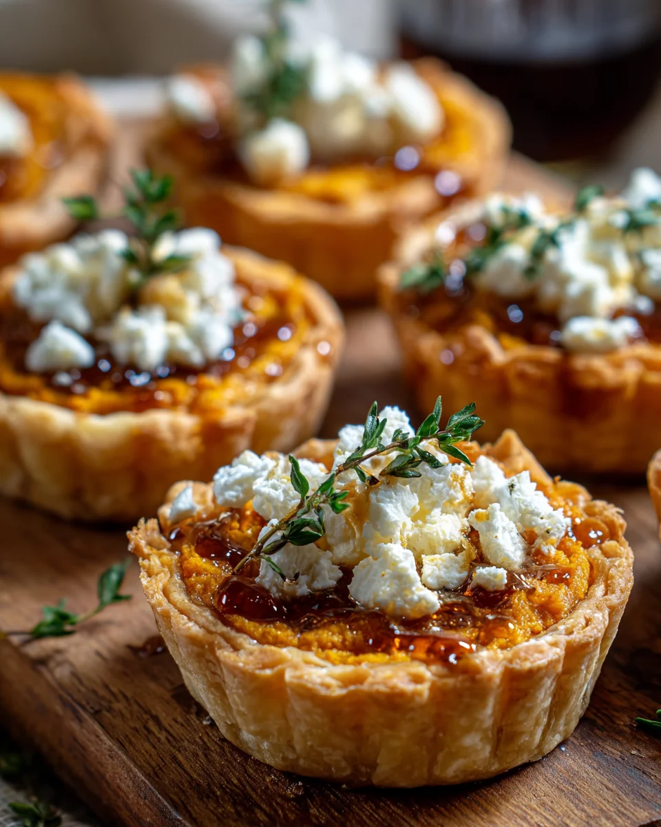 Mini Pumpkin Goat Cheese Tartlets