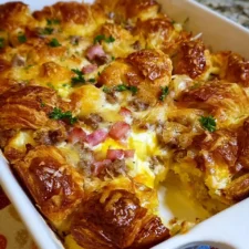 Overnight Croissant Breakfast Casserole