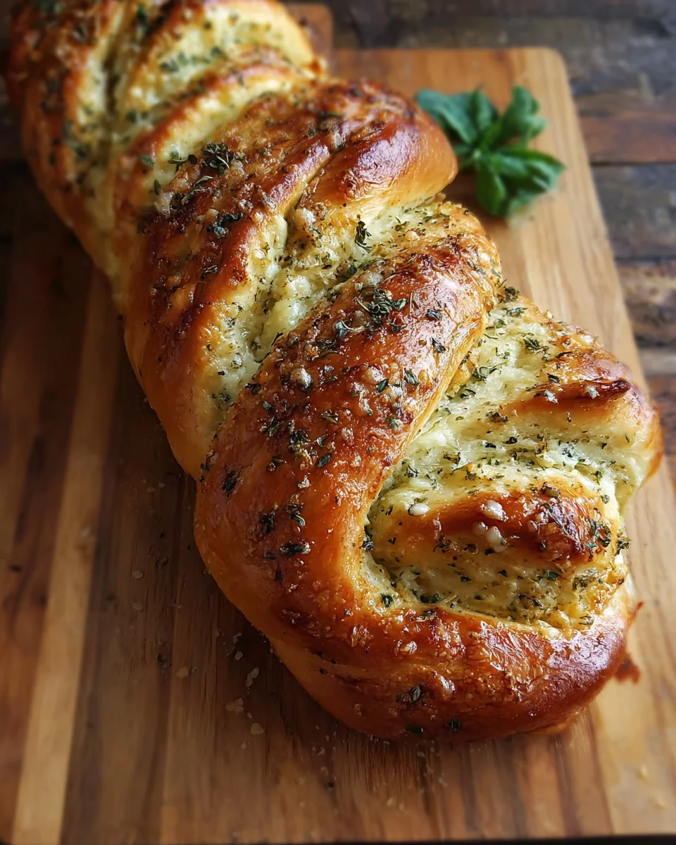 Swirled Garlic Herb and Cheese Bread