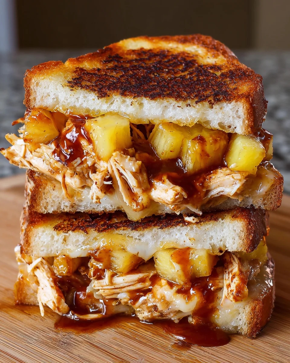 BBQ Chicken Pineapple Grilled Cheese