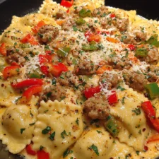 Creamy Cajun Sausage Ravioli