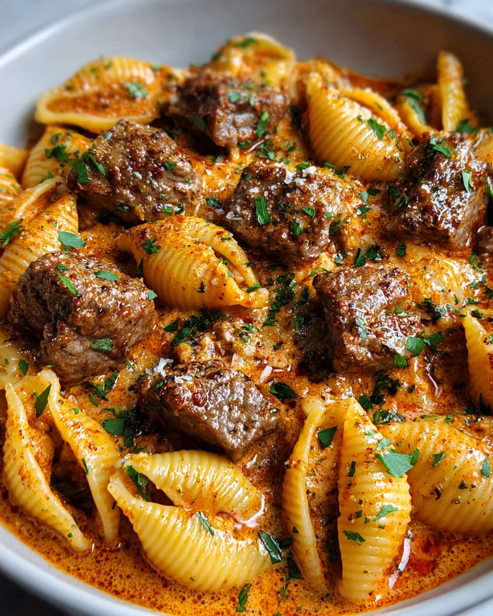 Creamy Paprika Steak Shells