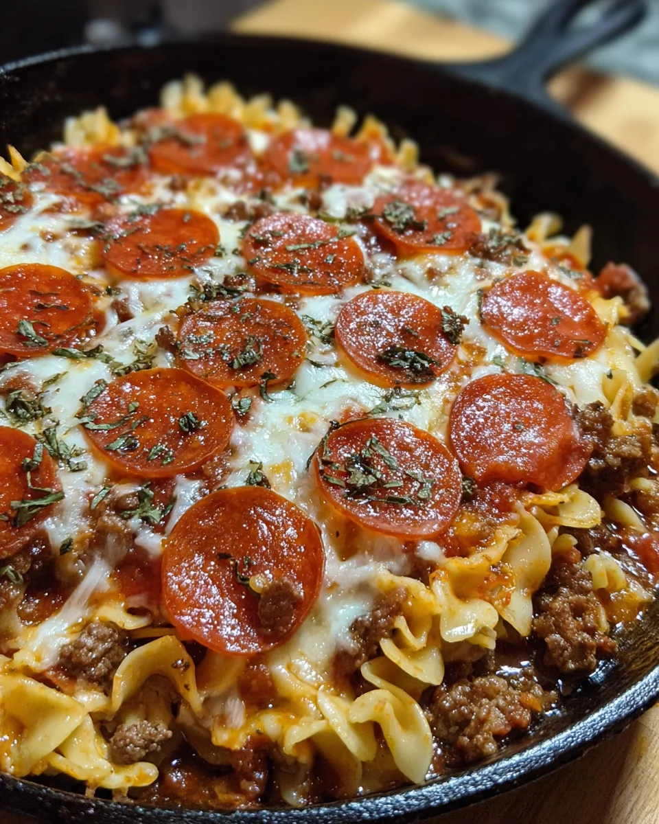 Pizza Lasagna Skillet Bake