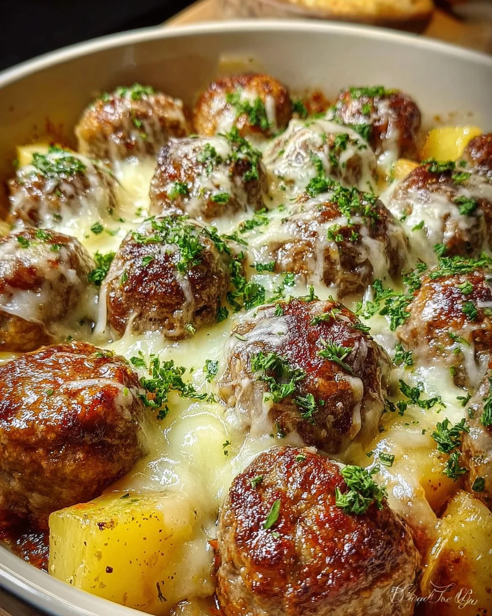Meatballs with Potatoes Cheese