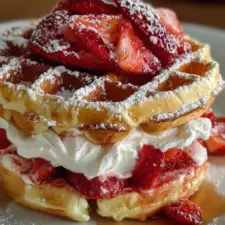 Strawberry Cheesecake Stuffed Waffles