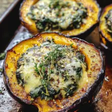 Stuffed Acorn Squash Spinach