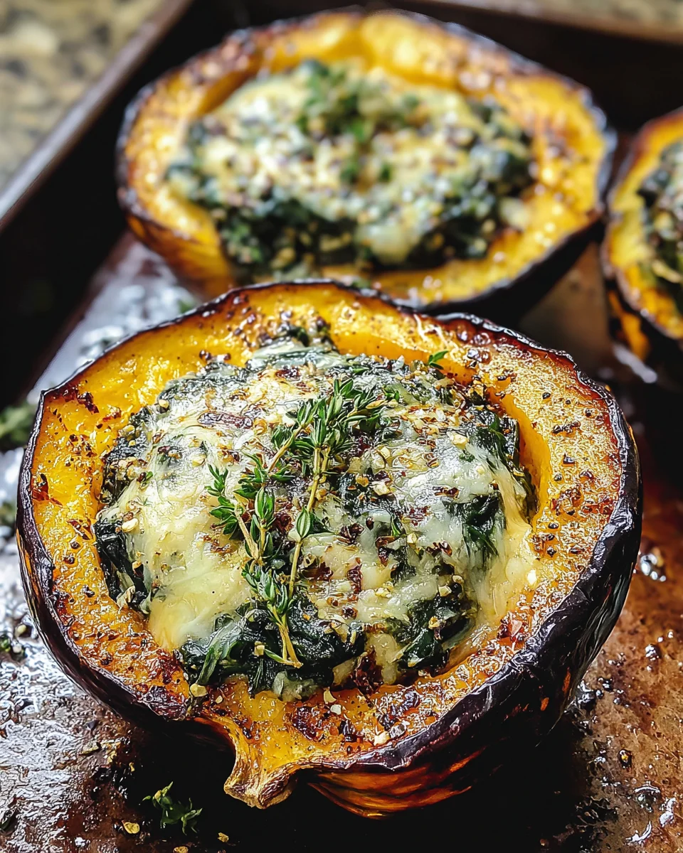 Stuffed Acorn Squash Spinach