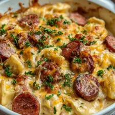 Crockpot Pierogi Sausage Casserole