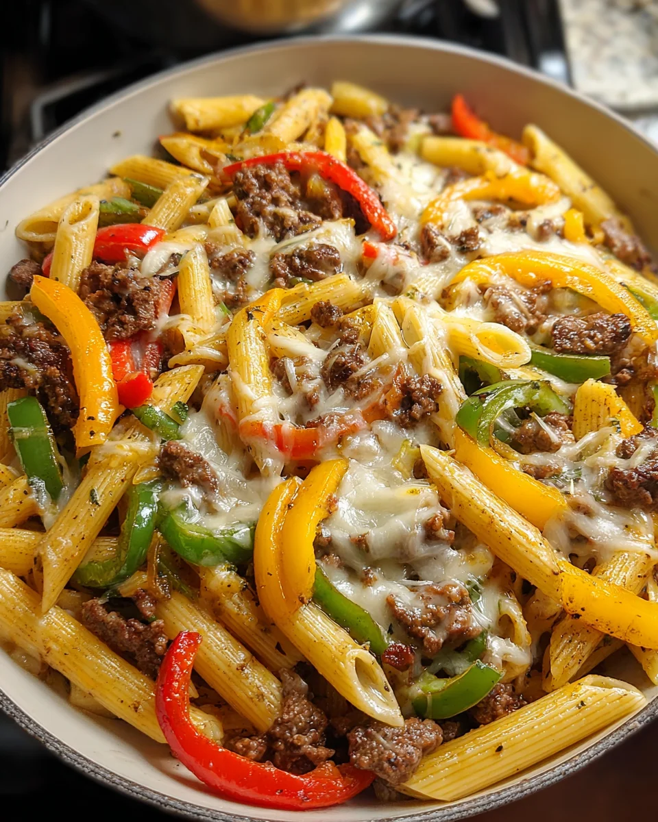 Budget-Friendly Philly Cheesesteak Pasta