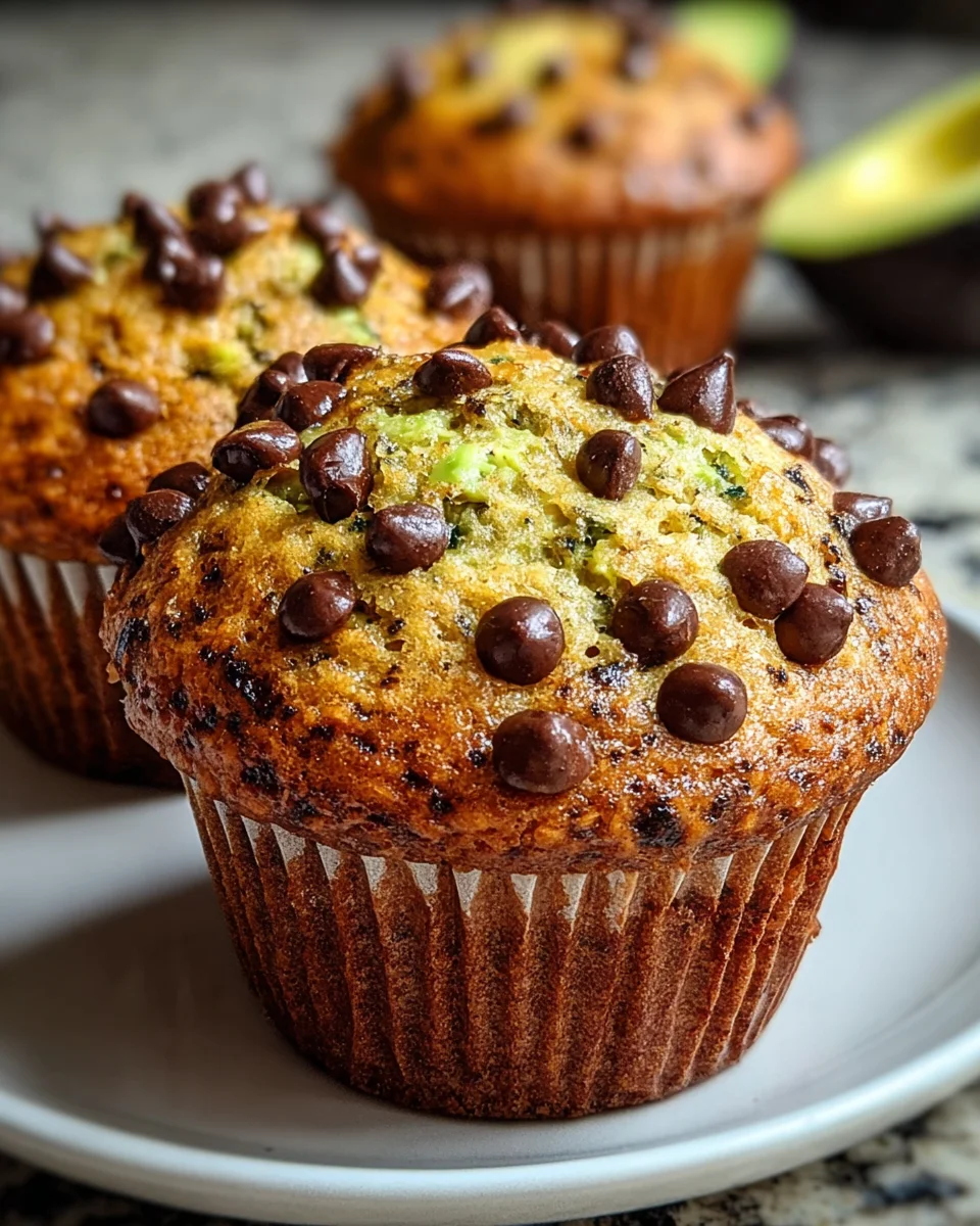 Avocado Chocolate Chip Muffins