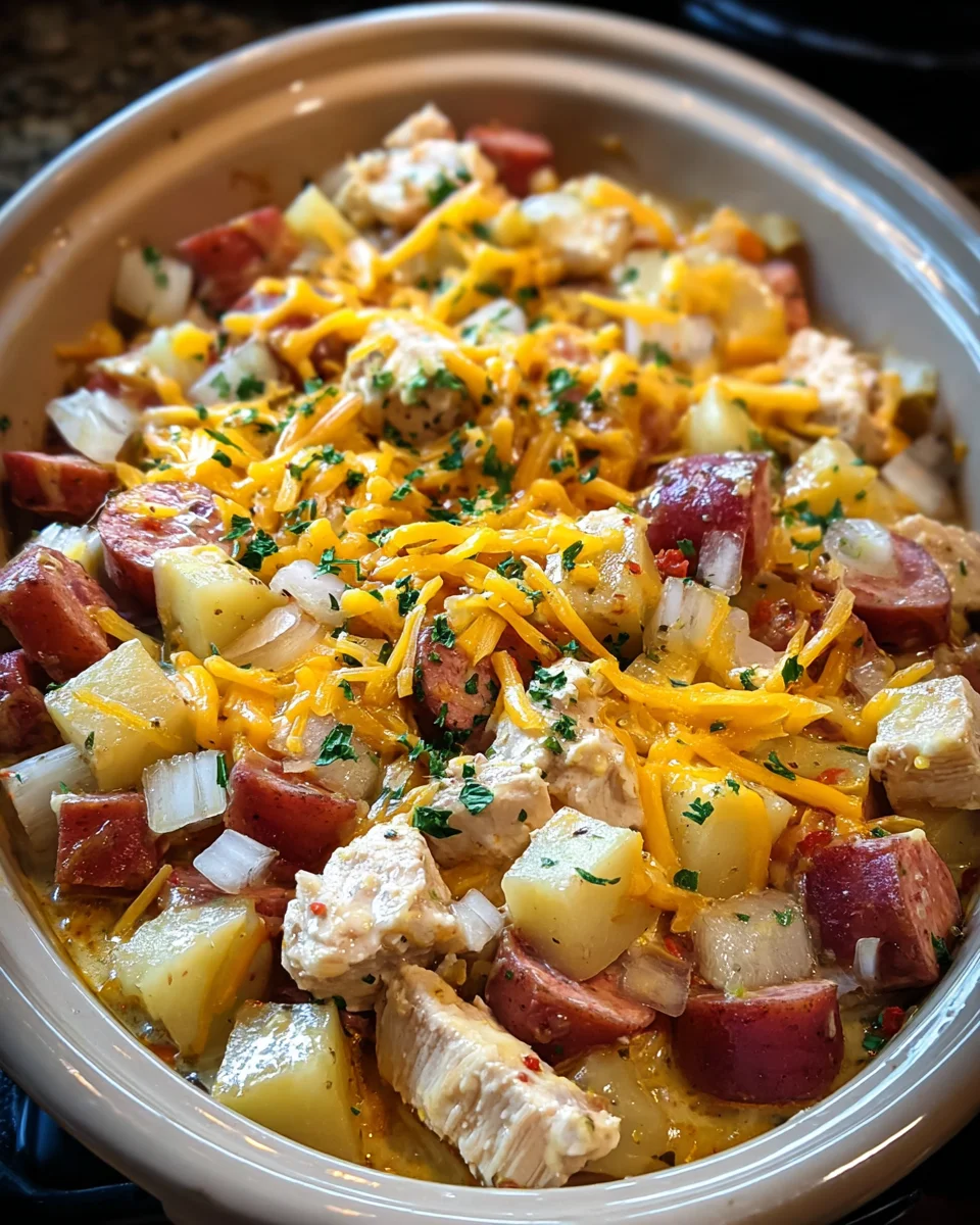 Cheesy Chicken Sausage Crockpot