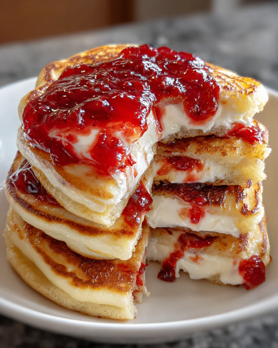 Cream Cheese Jam Pancakes