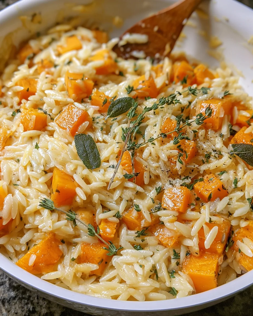 Cheesy Butternut Squash Orzo