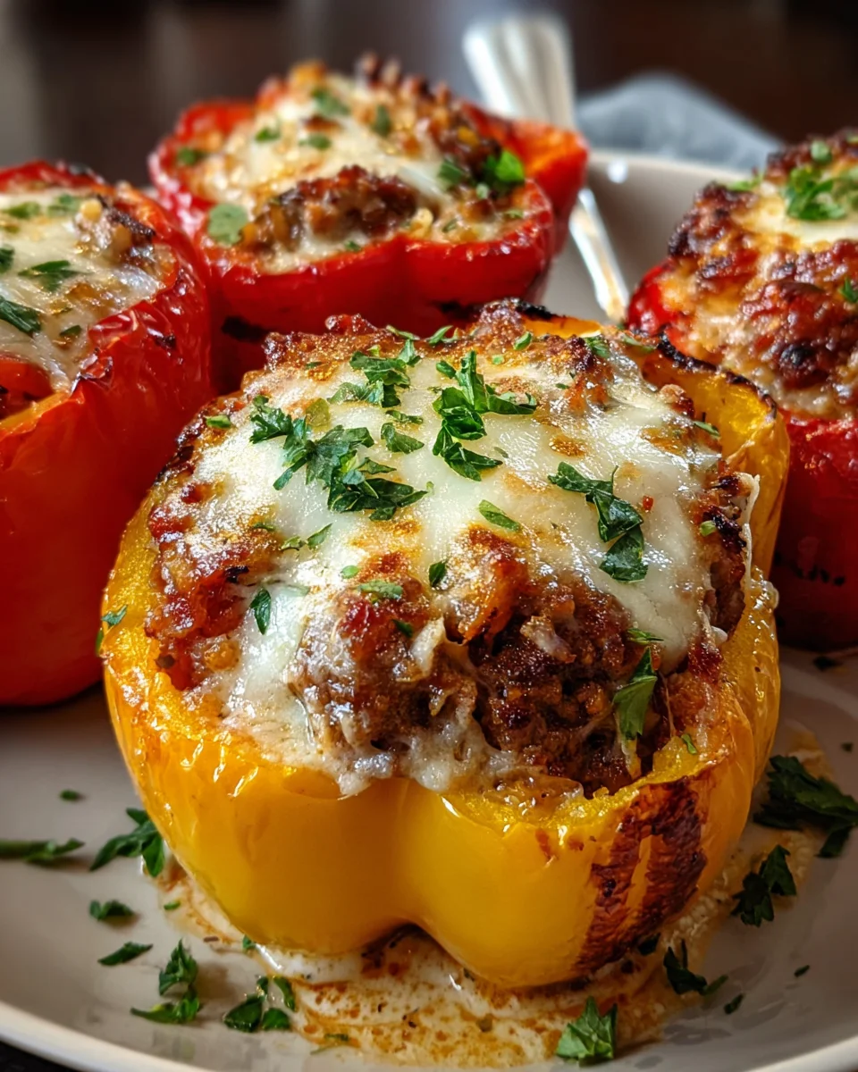 Alfredo Sausage Stuffed Peppers