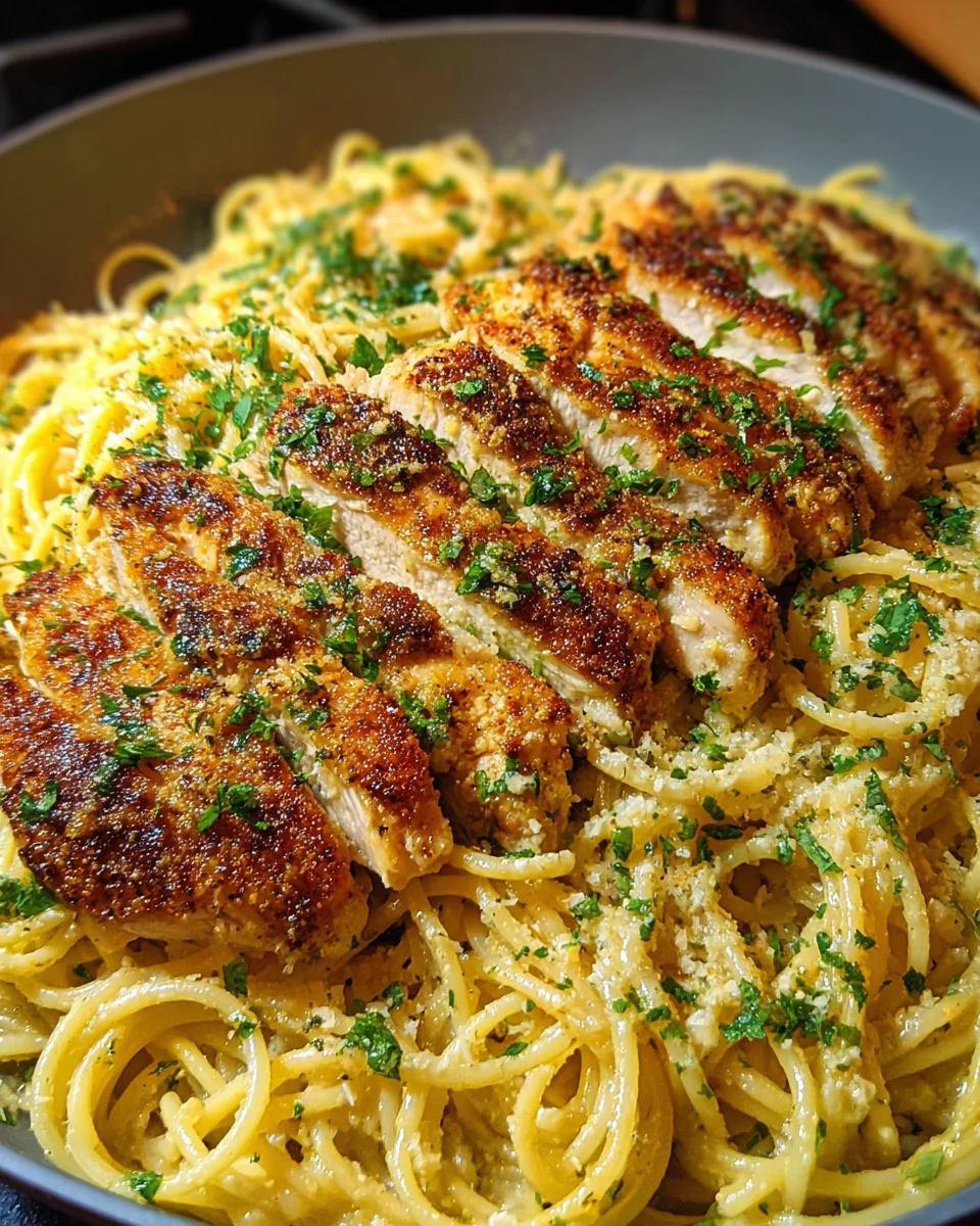 Garlic Parmesan Chicken Spaghetti