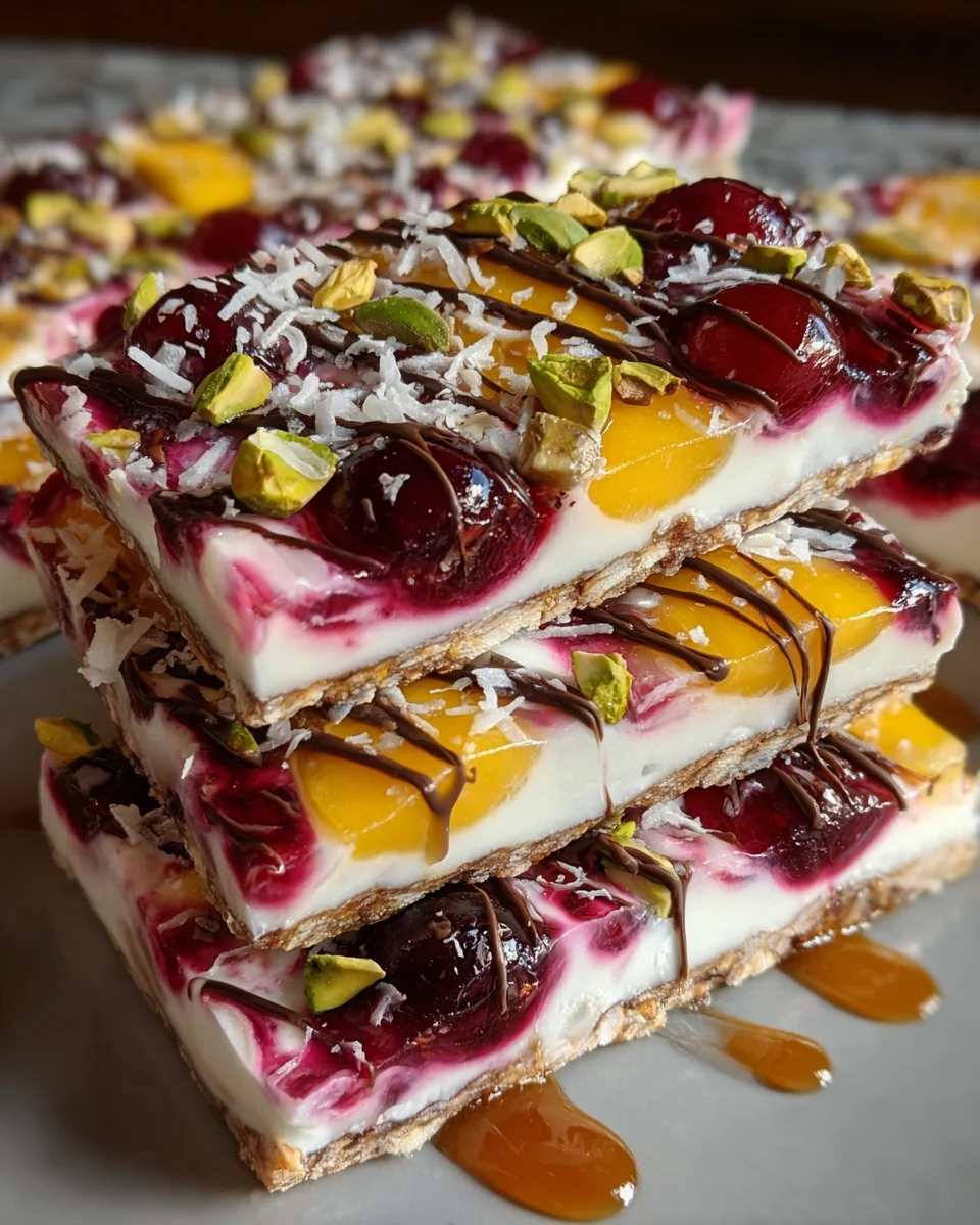 Cherry Coded Sunrise Yogurt Bark