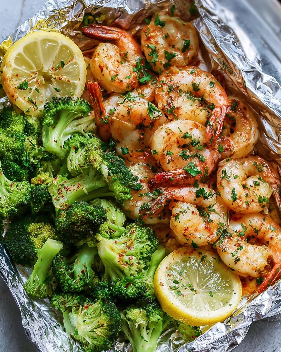 Shrimp and Broccoli Foil Packs