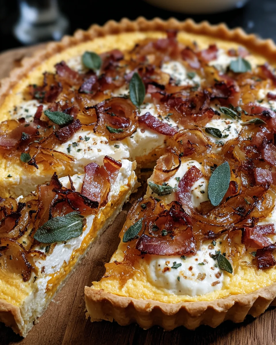 Pumpkin Ricotta Caramelized Onion Tart