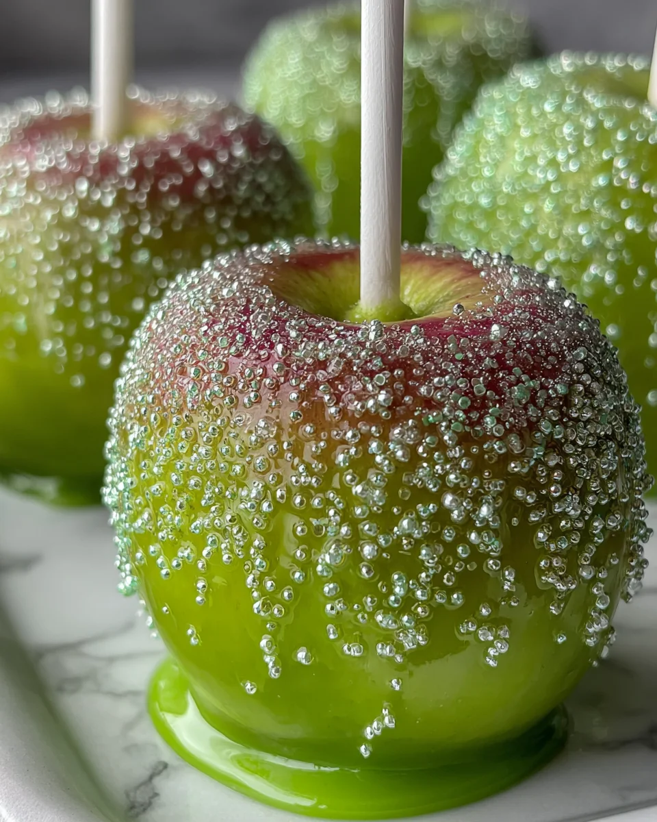 White Sparkle Candy Apples