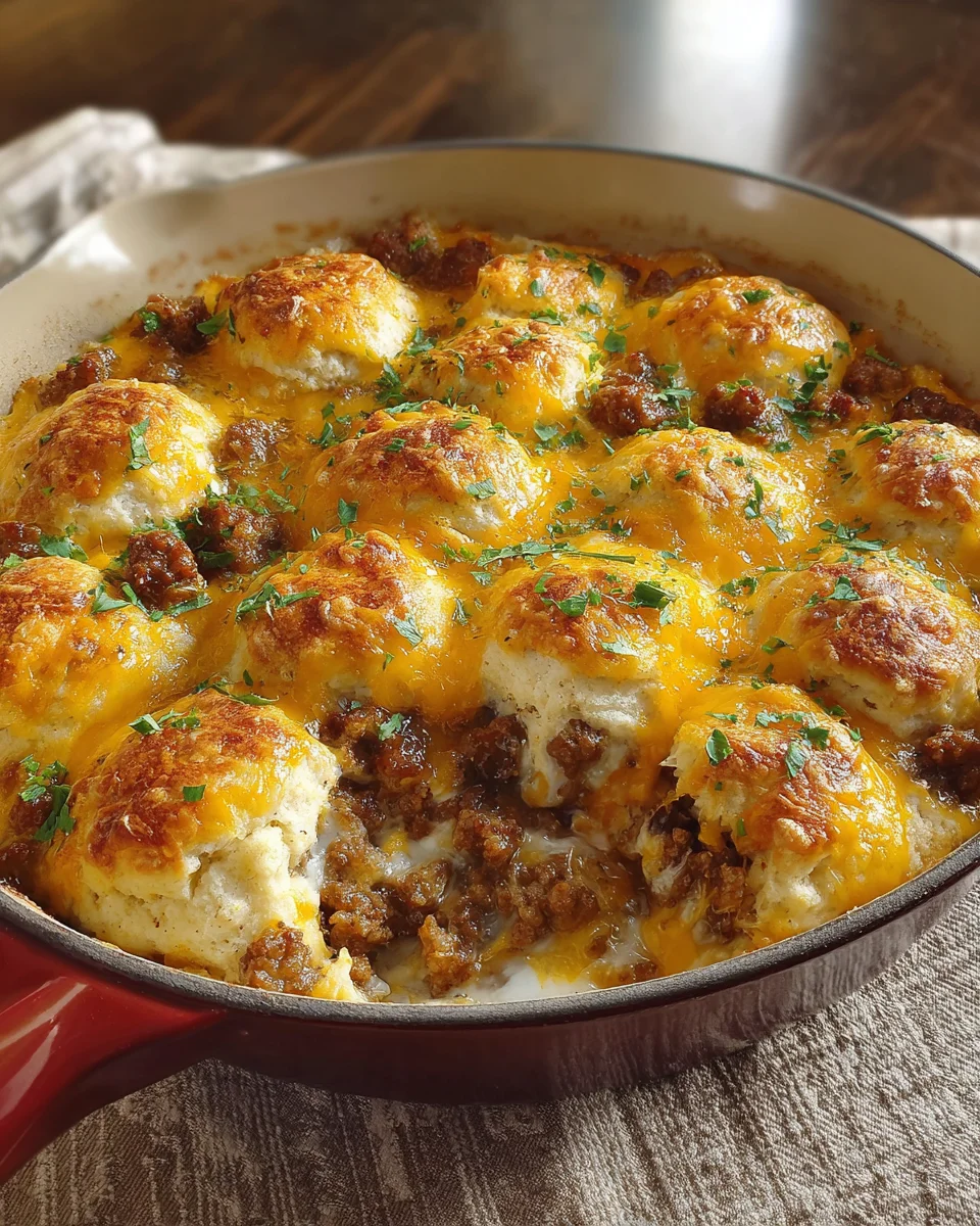 Cheesy Sausage Biscuit Bake