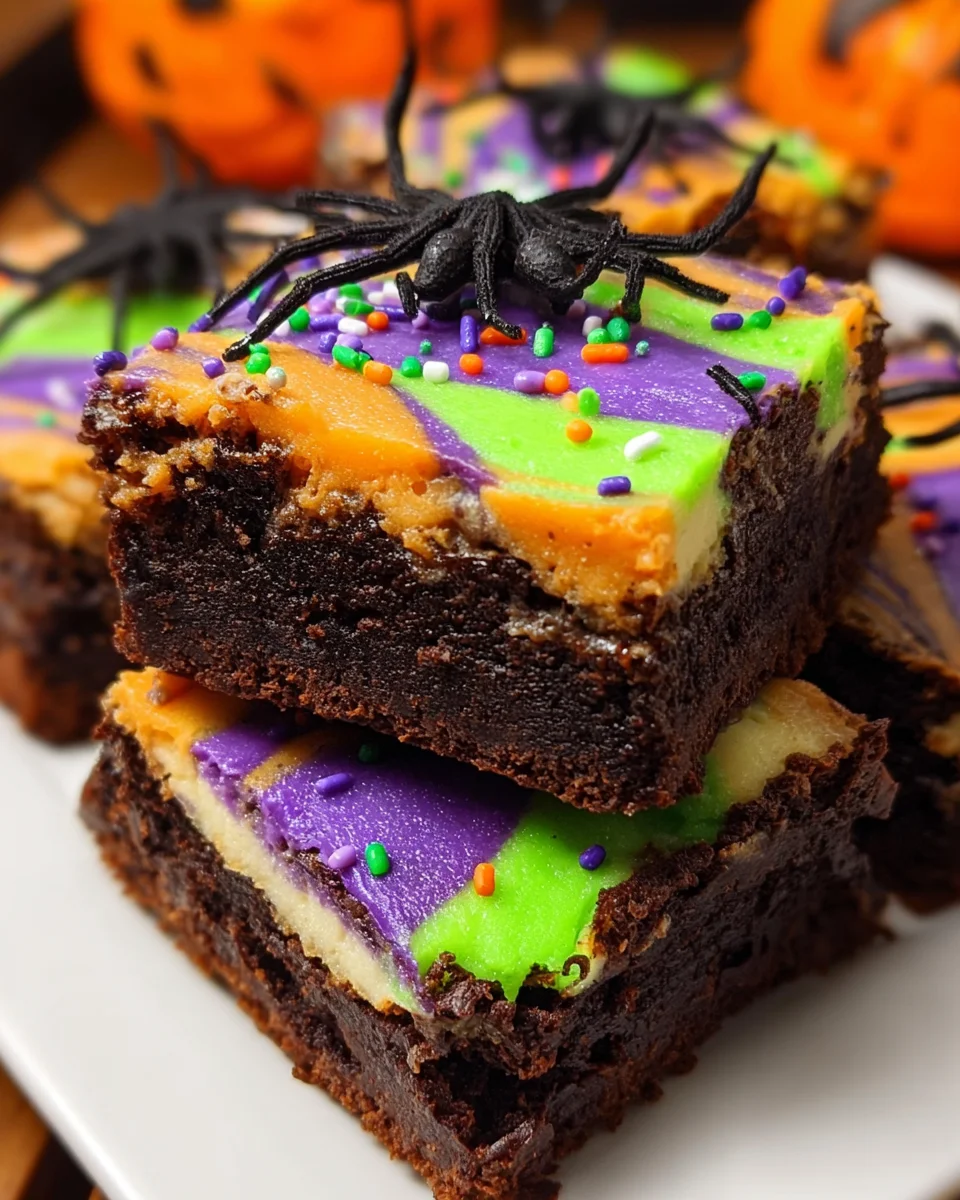 Halloween Cheesecake Brownies