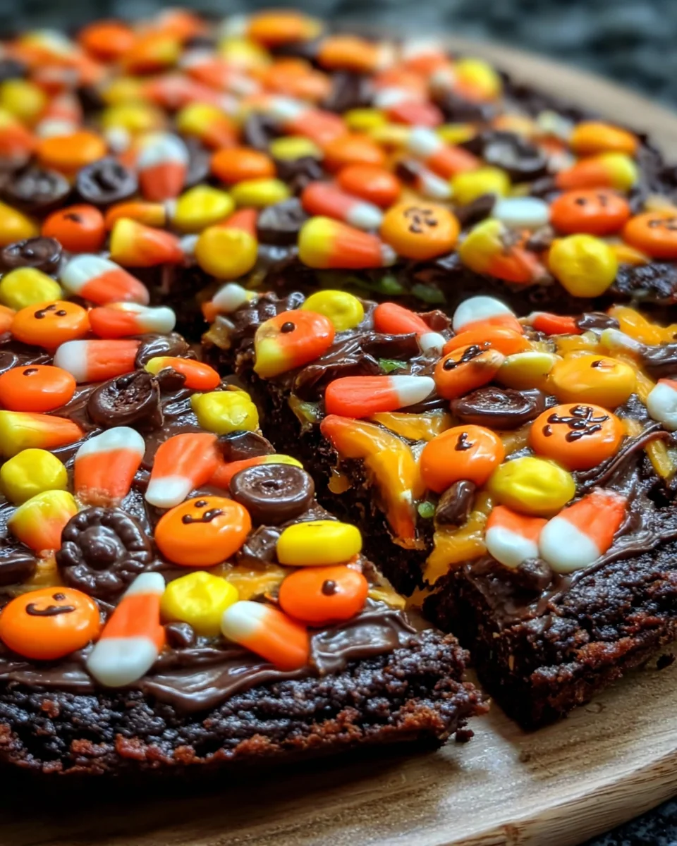 Wicked Good Halloween Brownie Pizza