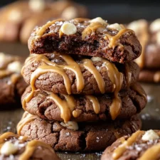Peanut Butter Brownie Cookies Drizzled