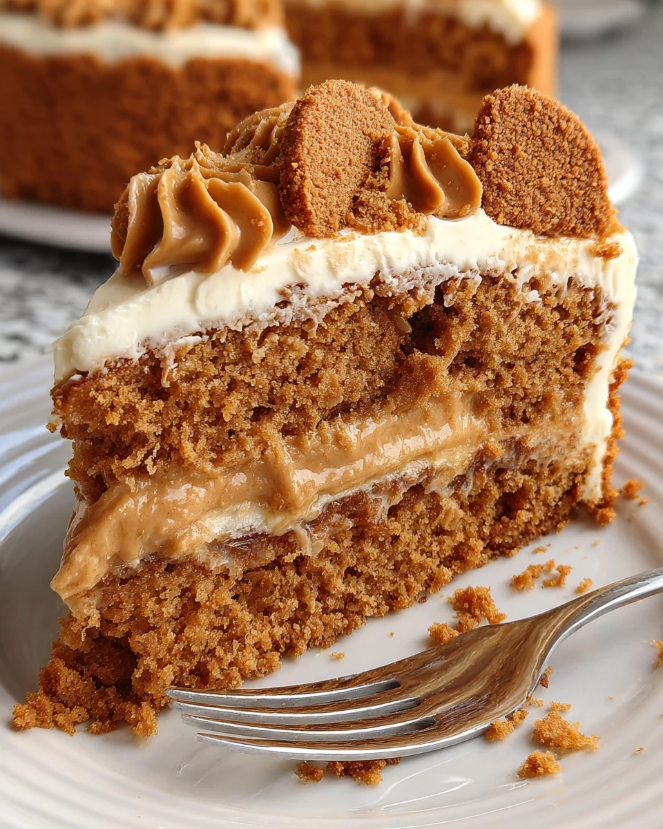 Moist Biscoff Cake Slice