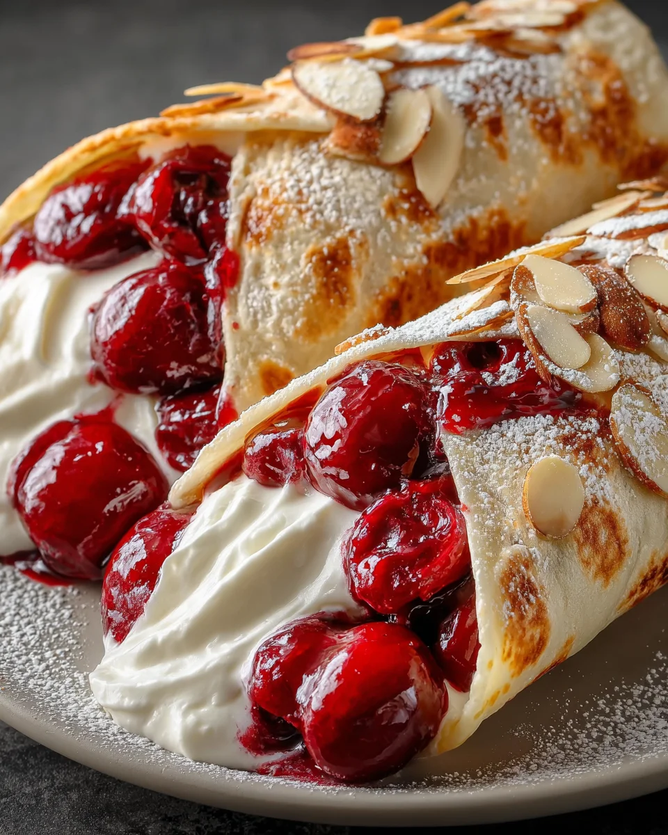 Cherry Pie Filling Breakfast Wraps