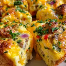 Cheesy Breakfast Biscuit Frittata