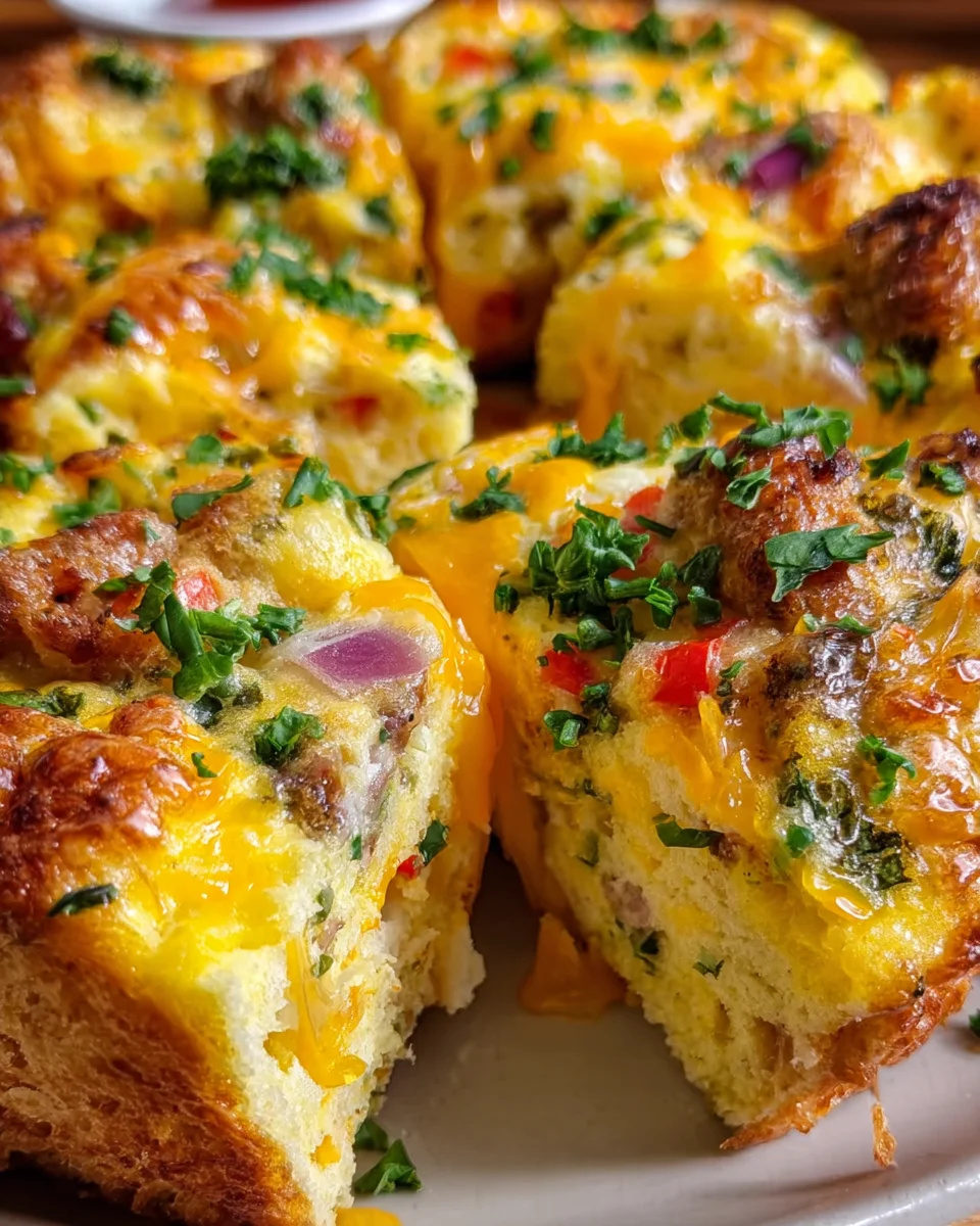 Cheesy Breakfast Biscuit Frittata