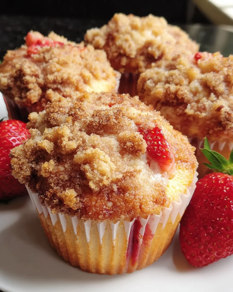 Orange Strawberry Muffins Streusel