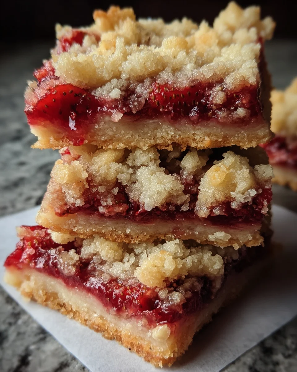 Strawberry Crumble Buttery Bars