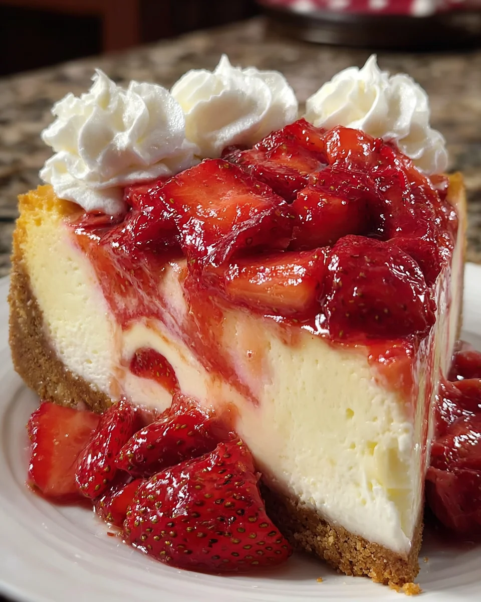 Strawberries Cream Cheesecake Swirled