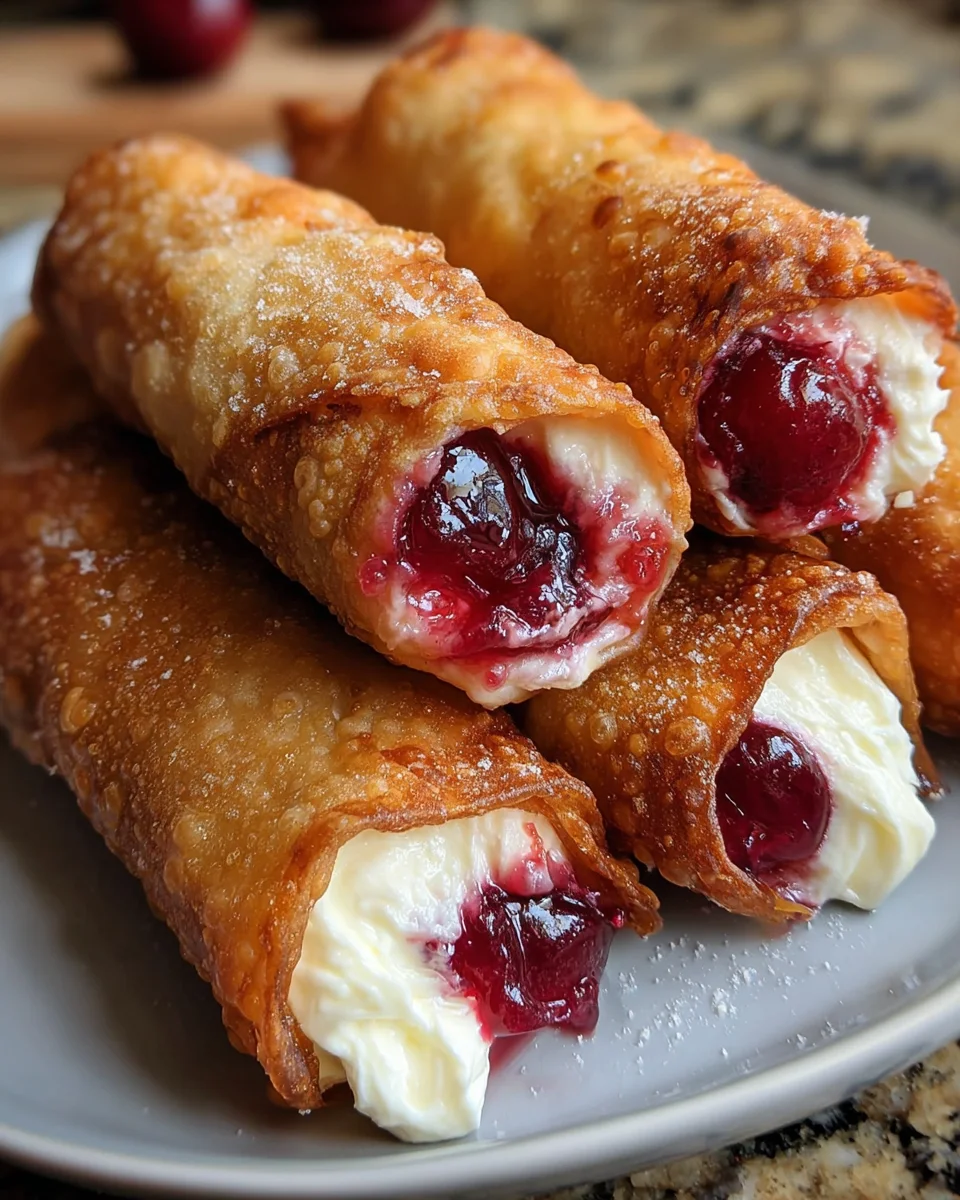 Cherry Cheesecake Egg Rolls