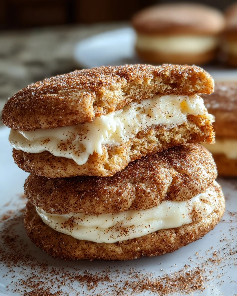 Eggnog Snickerdoodle Sandwich Cookies