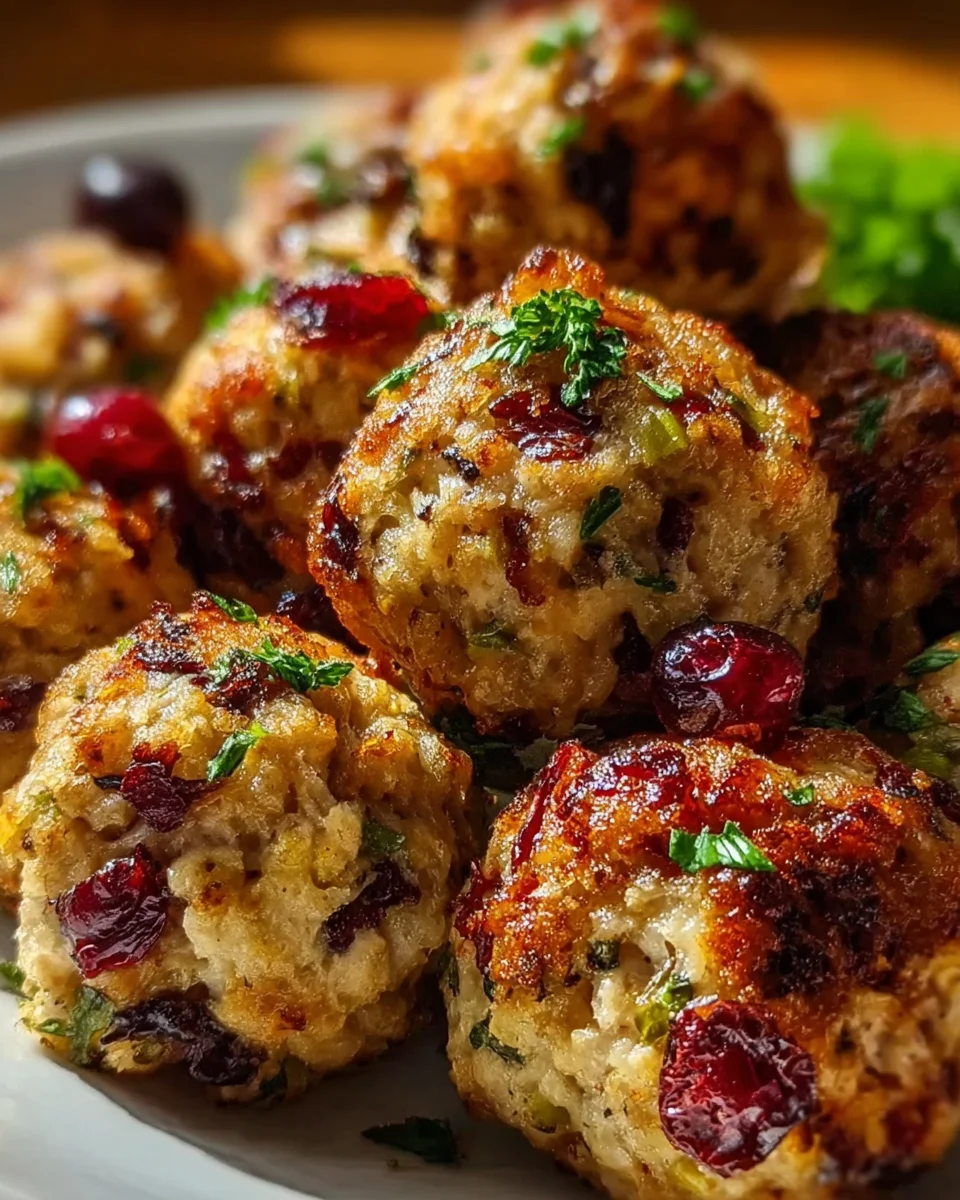 Cranberry Turkey Stuffing Balls