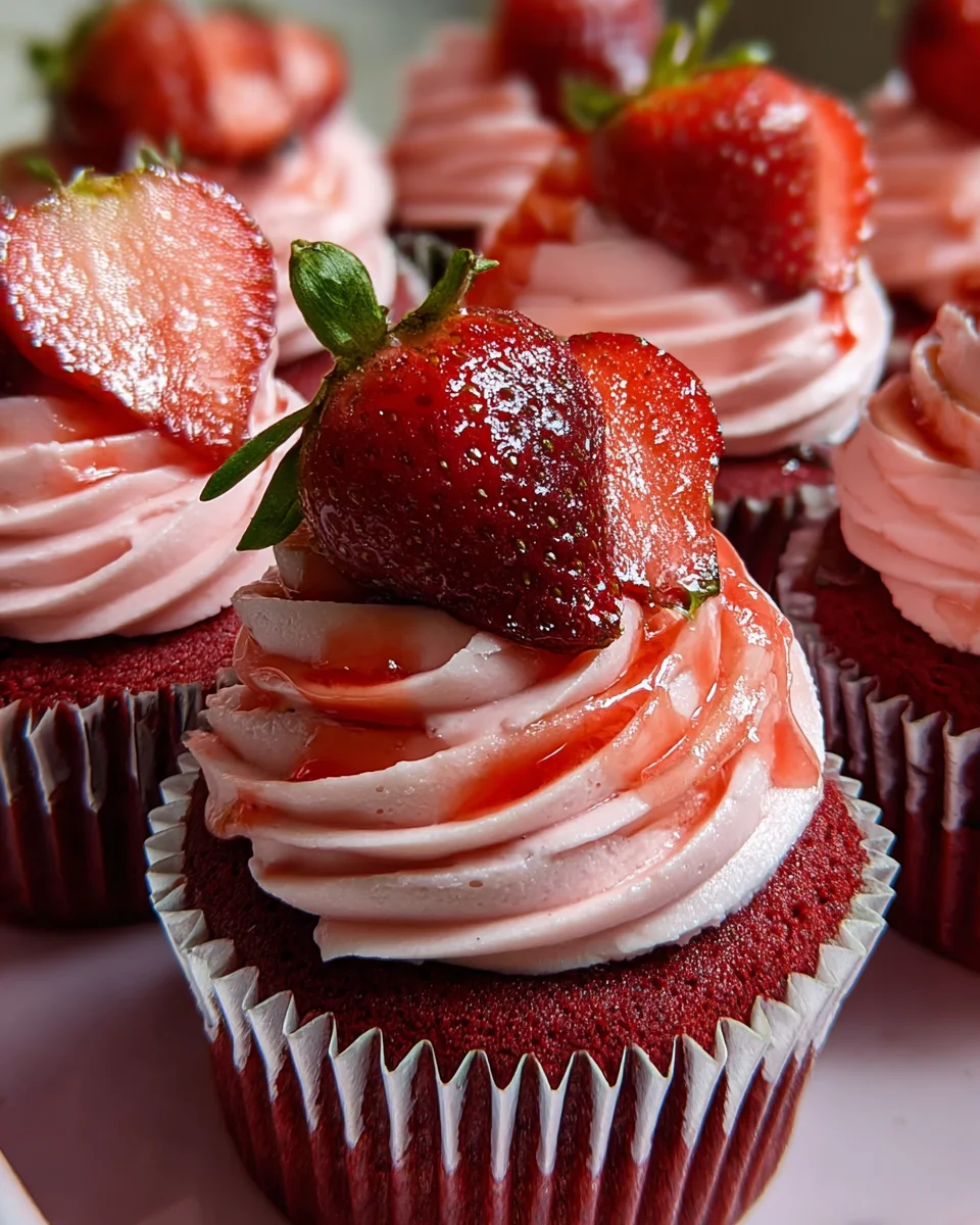 Red Velvet Pink Buttercream Cupcakes