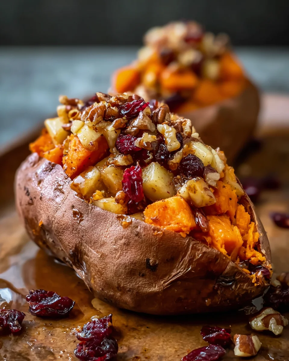 Apple Spiced Stuffed Sweet Potatoes