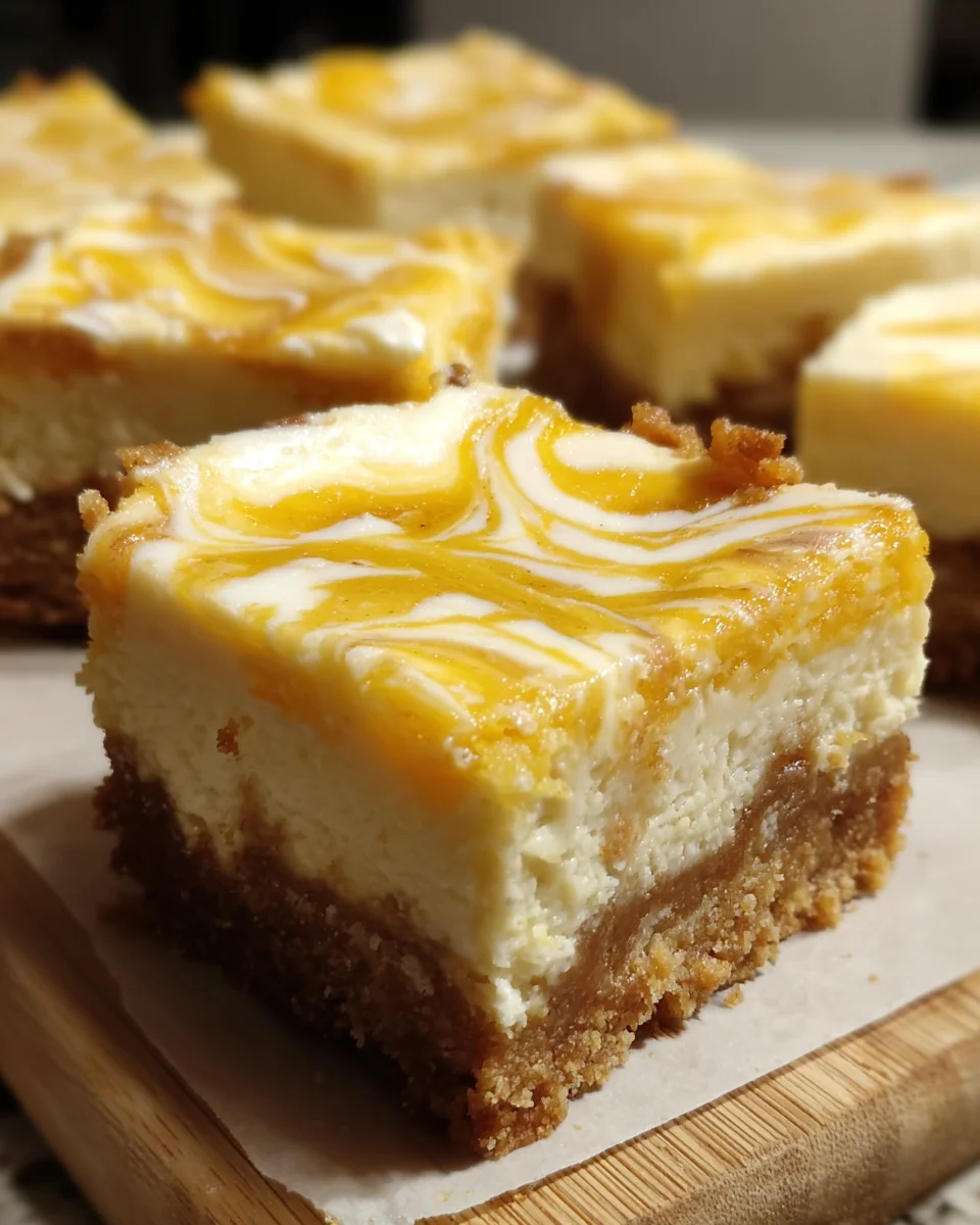 Swirled lemon cheesecake bars