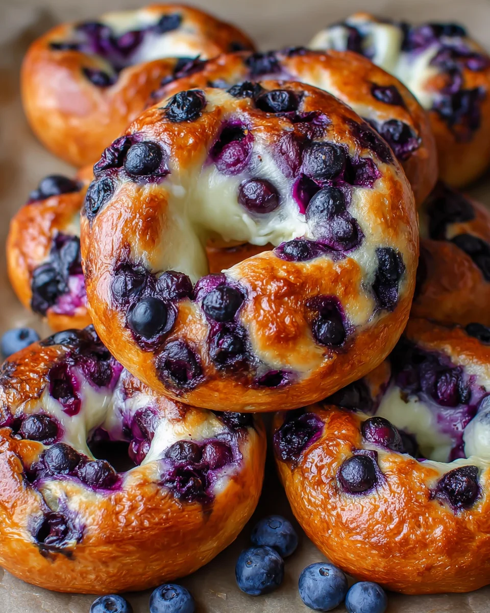 Easy 4 Ingredient Blueberry Bagels
