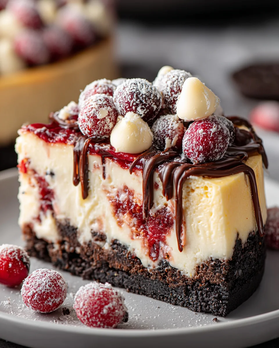 Cranberry White Chocolate Cheesecake