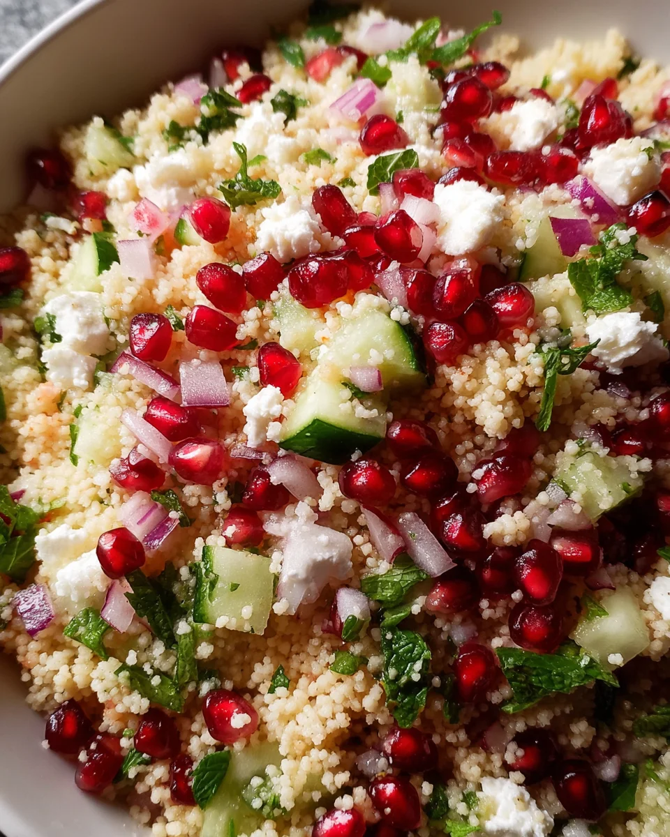 Feta Pomegranate Couscous Salad