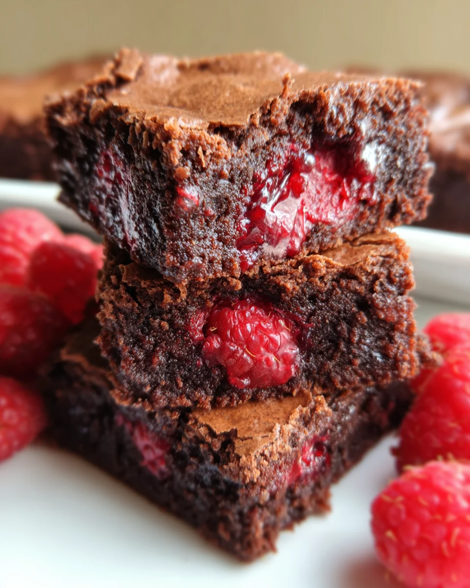 Raspberry Brownies Thick Fudgy