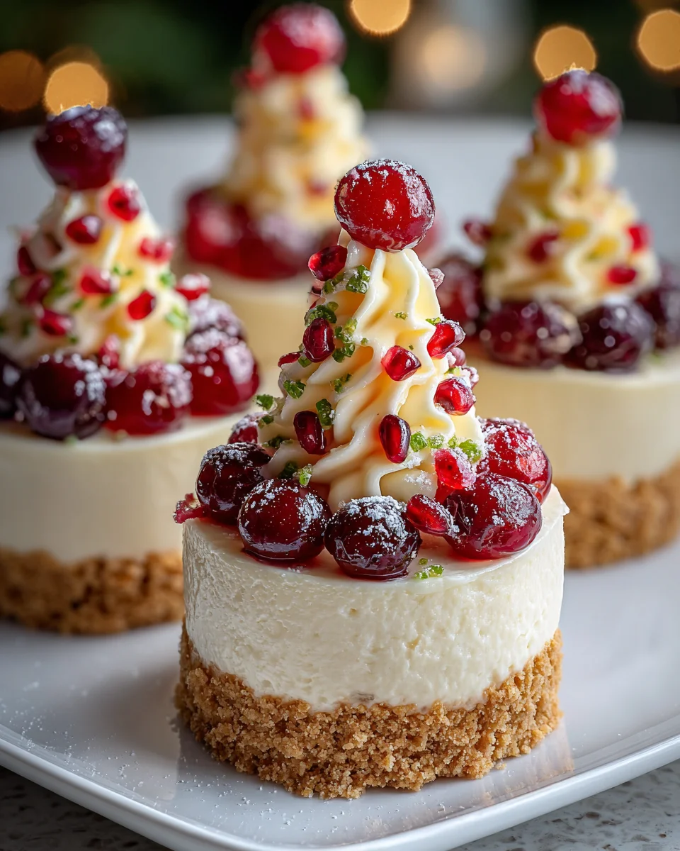 Christmas Tree Mini Cheesecakes