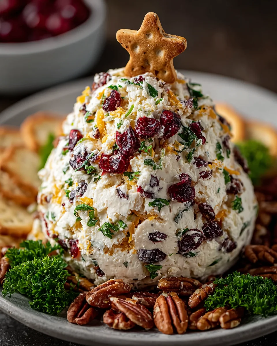 Christmas Cranberry Pecan Cheese Ball
