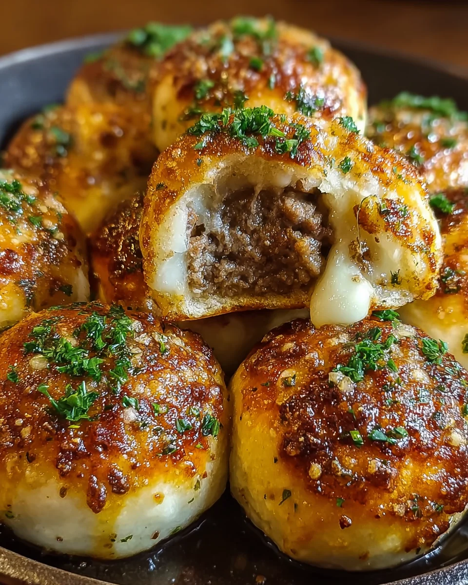 Garlic Parmesan Cheeseburger Bombs