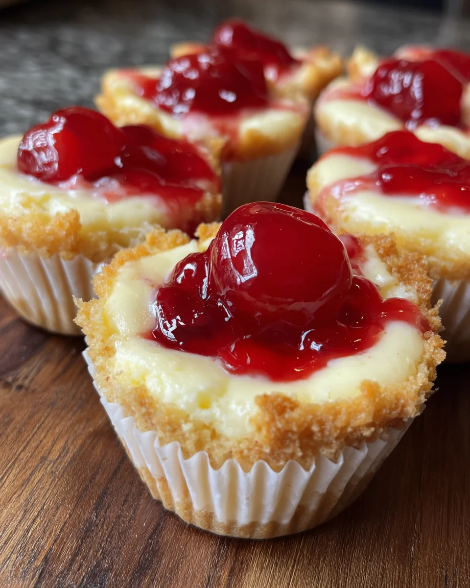 Cherry Cheesecake Cupcakes Bites