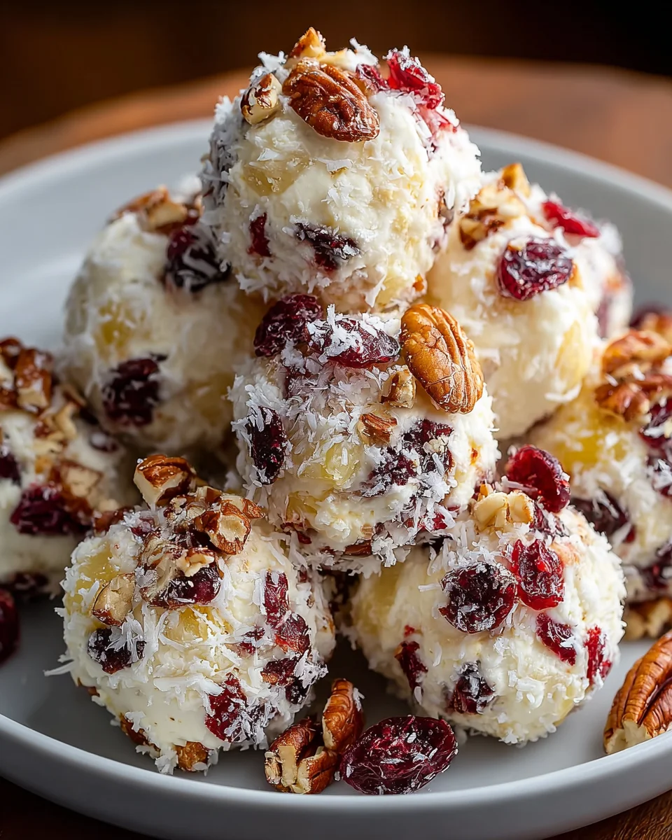 Mini Pineapple Cranberry Pecan Cheese Balls